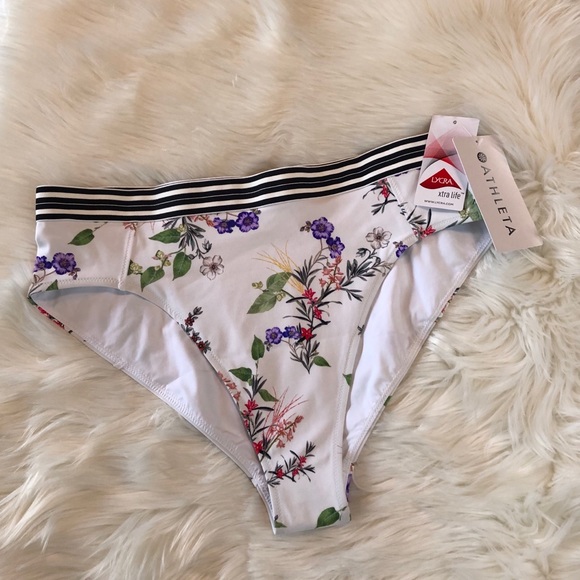Athleta Gold Coast Floral Banded Bikini Bottom L - Picture 3 of 8